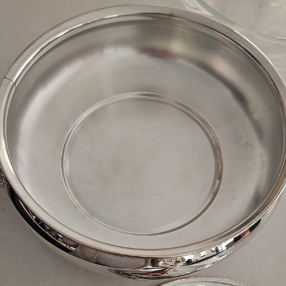 Silver Plated Pyrex Buffet Server - Picture 4 of 7